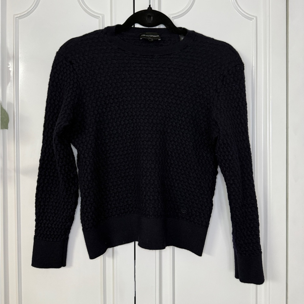Emporio Armani Black VTG Textured Crewneck Sweater